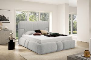 Obrazek Łóżko tapicerowane Ophelio 140x200 popielaty bez oświetlenia LED
