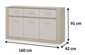 Obrazek Komoda Arti AR-09 dąb barista/beż piaskowy
