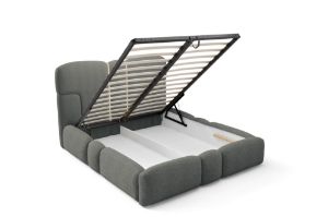 Obrazek Łóżko tapicerowane Ophelio 140x200 szary bez oświetlenia LED