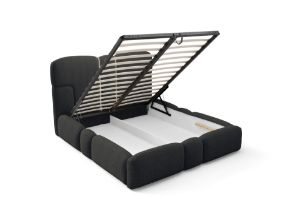 Obrazek Łóżko tapicerowane Ophelio 140x200 czarny bez oświetlenia LED