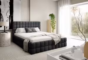 Obrazek Łóżko tapicerowane Dopio 160x200 grafitowy