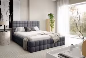 Obrazek Łóżko tapicerowane Dopio 180x200 ciemny szary