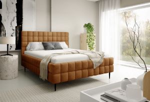 Obrazek Łóżko tapicerowane z nogami Dopio 140x200 rudy