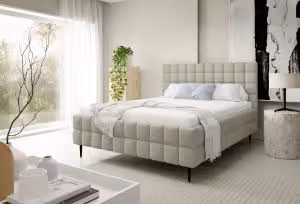 Obrazek Łóżko tapicerowane z nogami Dopio 140x200  beżowy