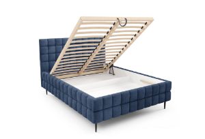 Obrazek Łóżko tapicerowane z nogami Dopio 160x200 granatowy