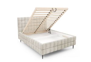 Obrazek Łóżko tapicerowane z nogami Dopio 160x200 szarobeżowy