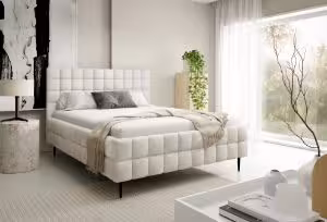 Obrazek Łóżko tapicerowane z nogami Dopio 160x200 szarobeżowy