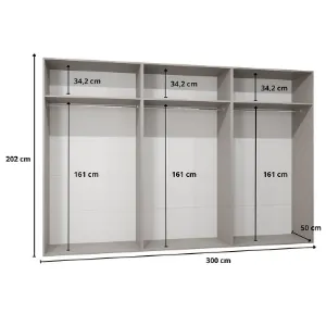 Obrazek Szafa Andrew 3-300 biały/czarny
