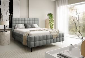 Obrazek Łóżko tapicerowane z nogami Dopio 180x200 jasny szary