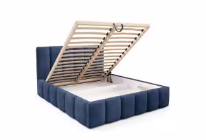 Obrazek Łóżko tapicerowane Krima 140x200 granatowy