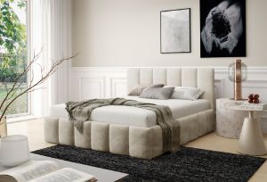 Łóżko tapicerowane Krima 140x200 śmietankowy