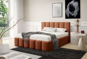 Obrazek Łóżko tapicerowane Krima 140x200 pomarańczowy