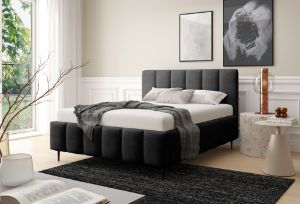 Obrazek Łóżko tapicerowane z nogami Krima 160x200 grafitowy
