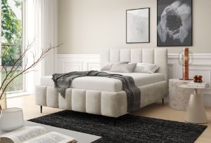 Obrazek Łóżko tapicerowane z nogami Krima 160x200 szarobeżowy