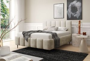 Obrazek Łóżko tapicerowane z nogami Krima 180x200 kremowy