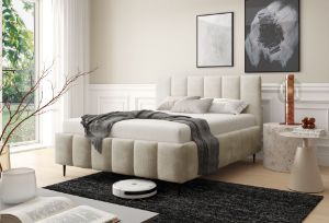 Obrazek Łóżko tapicerowane z nogami Krima 180x200 kremowy
