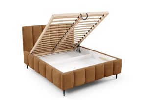 Obrazek Łóżko tapicerowane z nogami Krima 180x200 rudy