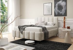 Obrazek Łóżko tapicerowane z nogami Krima 180x200 szarobeżowy