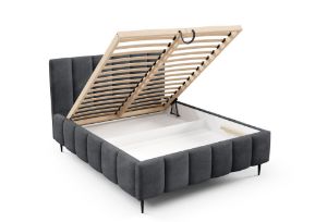 Obrazek Łóżko tapicerowane z nogami Krima 180x200 ciemny szary