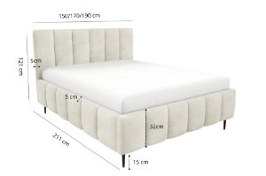 Obrazek Łóżko tapicerowane z nogami Krima 180x200 ciemny szary