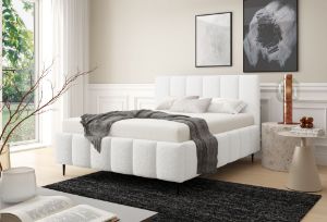Obrazek Łóżko tapicerowane z nogami Krima 180x200  biały