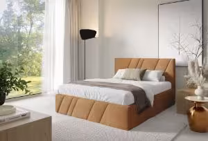 Obrazek Łóżko tapicerowane Kseno 140x200 rudy