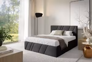 Obrazek Łóżko tapicerowane Kseno 140x200 grafitowy