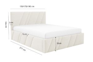 Obrazek Łóżko tapicerowane Kseno 160x200 śmietankowy