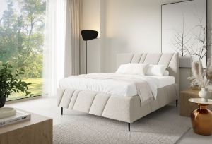 Obrazek Łóżko tapicerowane z nogami Kseno 140x200  beżowy