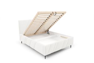 Obrazek Łóżko tapicerowane z nogami Kseno 140x200  biały