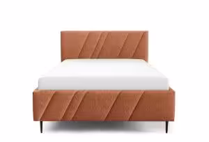 Obrazek Łóżko tapicerowane z nogami Kseno 140x200 pomarańczowy