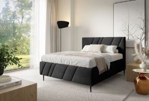 Obrazek Łóżko tapicerowane z nogami Kseno 160x200 grafitowy