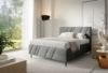 Obrazek Łóżko tapicerowane z nogami Kseno 160x200 jasny szary