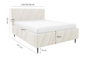 Obrazek Łóżko tapicerowane z nogami Kseno 160x200 ciemny szary