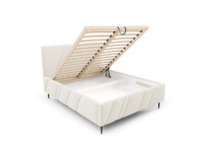 Obrazek Łóżko tapicerowane z nogami Kseno 160x200  kremowy