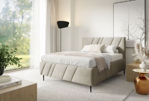 Obrazek Łóżko tapicerowane z nogami Kseno 180x200 szarobeżowy