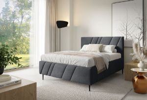 Obrazek Łóżko tapicerowane z nogami Kseno 180x200 ciemny szary
