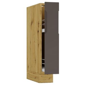 Obrazek Szafka Kuchenna Cosmo Isabel D15 Cargo+Kosz Mocca Grey/Dąb Artisan