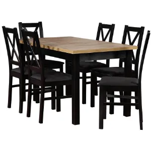 Obrazek Zestaw Stół I Krzesła 1+6 Alia St58 140x80+40 Artis./CZ. W113 Czarny Micado17