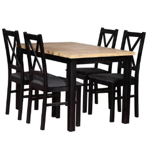 Obrazek Zestaw Stół I Krzesła 1+4 Mona St59 120x80 Artis./CZARNY W113 Czar. Micado17