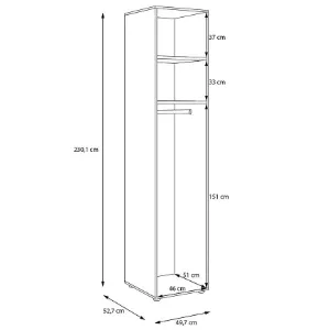 Obrazek Korpus Szafy Modulix 49,7x230,1 Biały