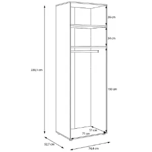 Obrazek Korpus Szafy Modulix 74,4x230,1 Biały