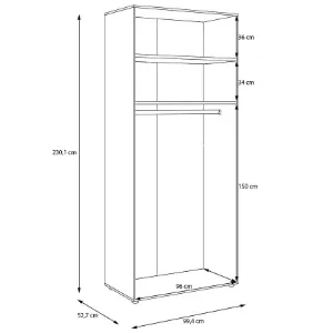 Obrazek Korpus Szafy Modulix 99,4x230,1 Biały