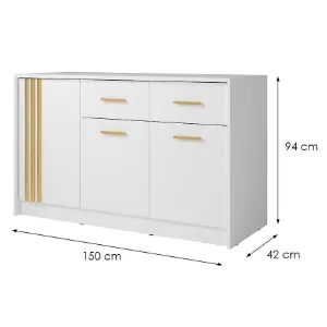 Obrazek Komoda Canada Cd-25 Biała U. Złote