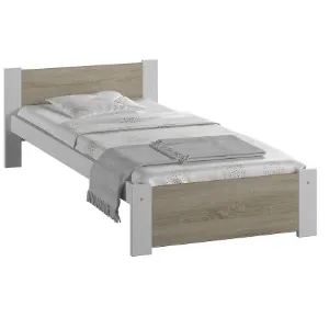 Obrazek Łóżko Bergen Białe + Dąb Sonoma 80