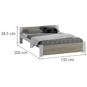 Obrazek Łóżko Bergen Białe + Dąb Sonoma 120