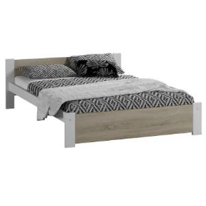 Obrazek Łóżko Bergen Białe + Dąb Sonoma 140