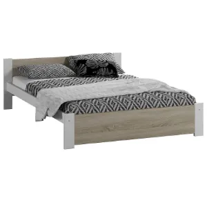 Obrazek Łóżko Bergen Białe + Dąb Sonoma 160