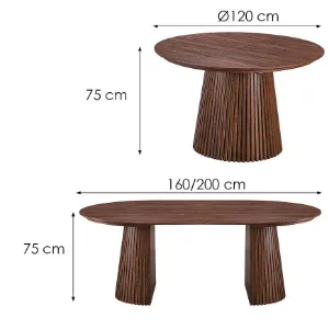 Obrazek Stół Rozkładany Z Lamelami Metz 120/160x200x120 13555 Orzech