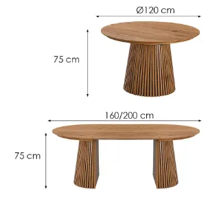 Obrazek Stół Rozkładany Z Lamelami Metz 120/160x200x120 13556 Dąb
